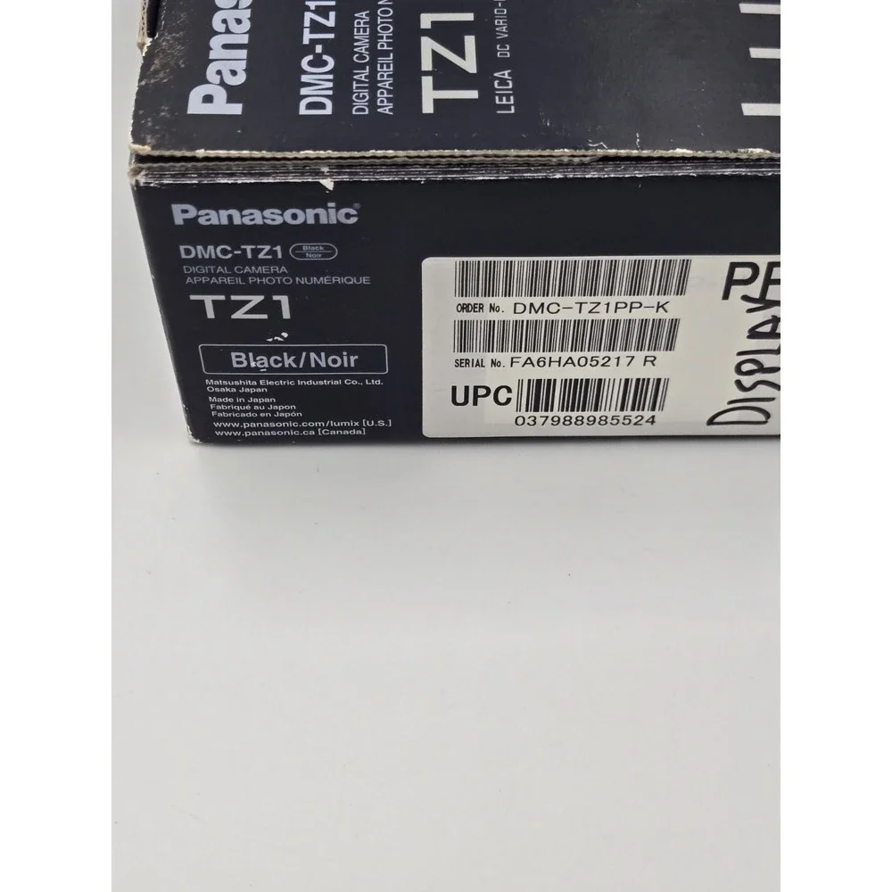 Camera Panasonic Digital Lumix DMC-TZ1 5.0MP Black Tested-Many Extras Works